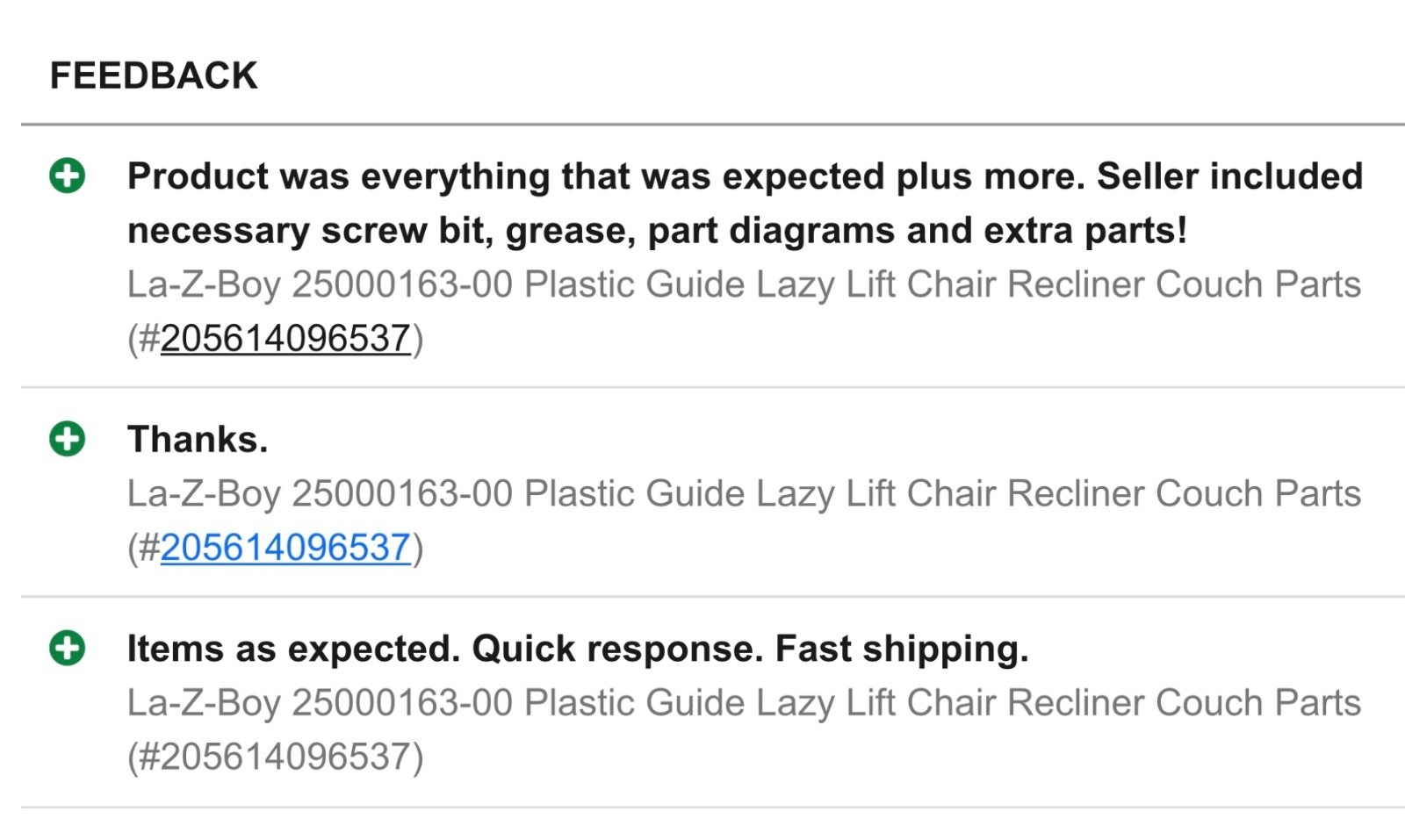 40+ SOLD La-Z-Boy 25000163-00 Plastic Guide Lazy Lift Chair Recliner Couch Parts