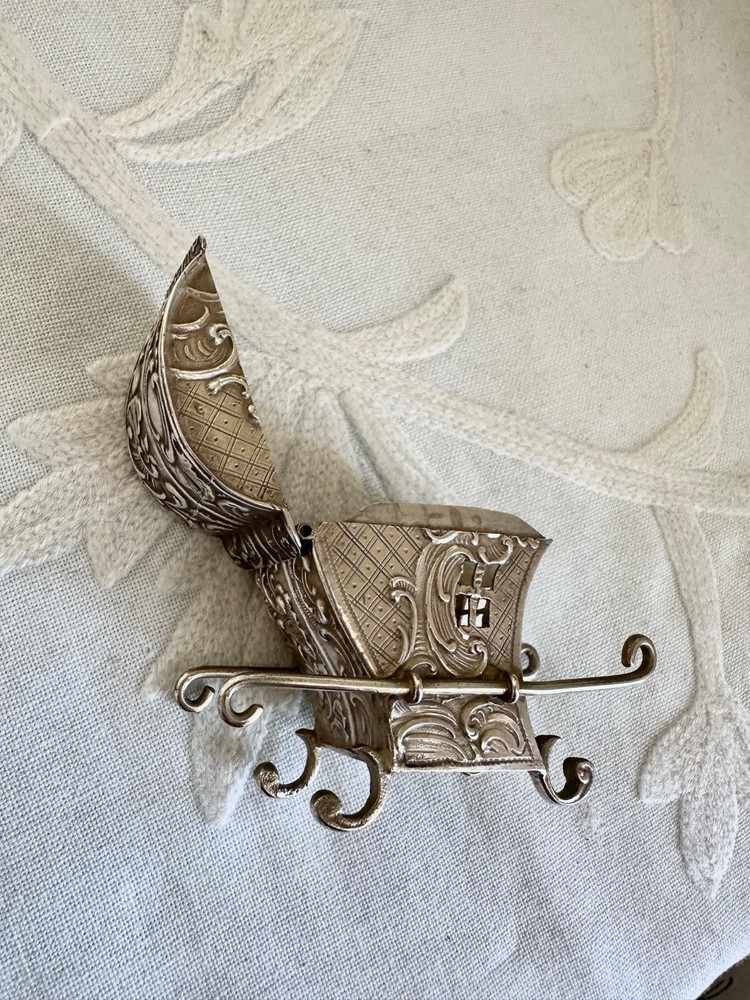 Vintage Silver Palanquin Curio Box
