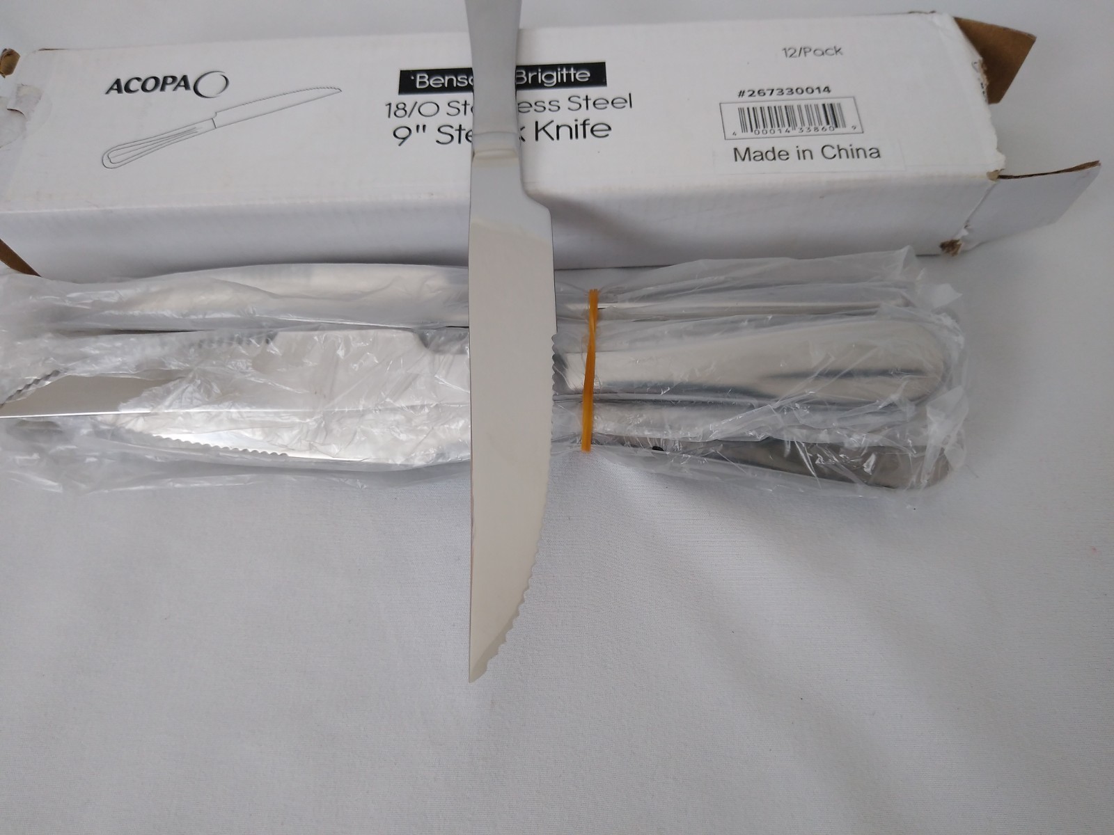 Acopa 18 0 Stainless Steel 9 in Steak Knife 11 Pack Benson Brigitte Flatware