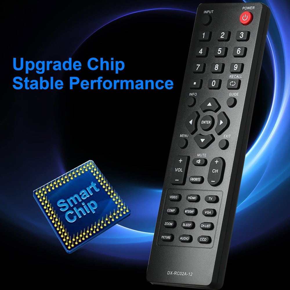 DX-RC02A-12 Universal Remote Control Compatible with All Dynex TV, Medium