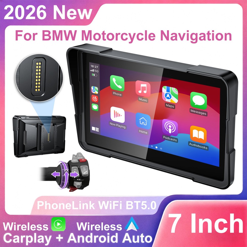 7" Motorcycle CarPlay GPS Navi for BMW, iOS / Android Native Protocol Support