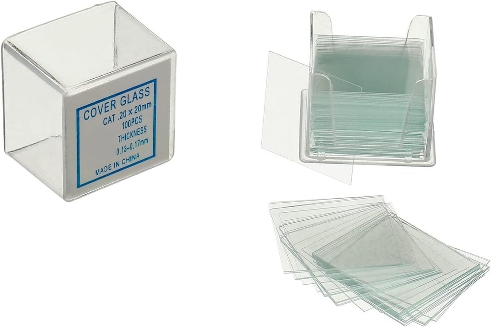 High-Quality Pre-Cleaned Microscope Slides and Cover Glasses Bundle with Drop...