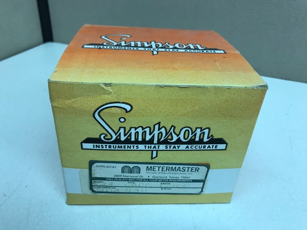 NEW Simpson 523 Panel Meter 0-100 Millivolt