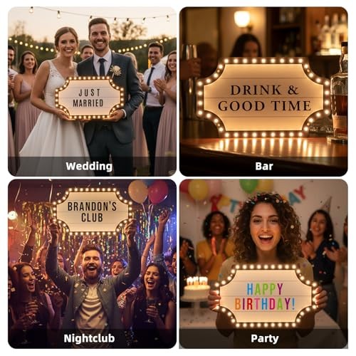 LED Wedding Bottle Service Sign - Personalized - Large - C