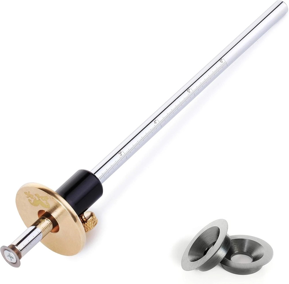 Wheel Marking Gauge, 2 Extra Blades, Laser Engraved Graduations, Solid Brass Fac