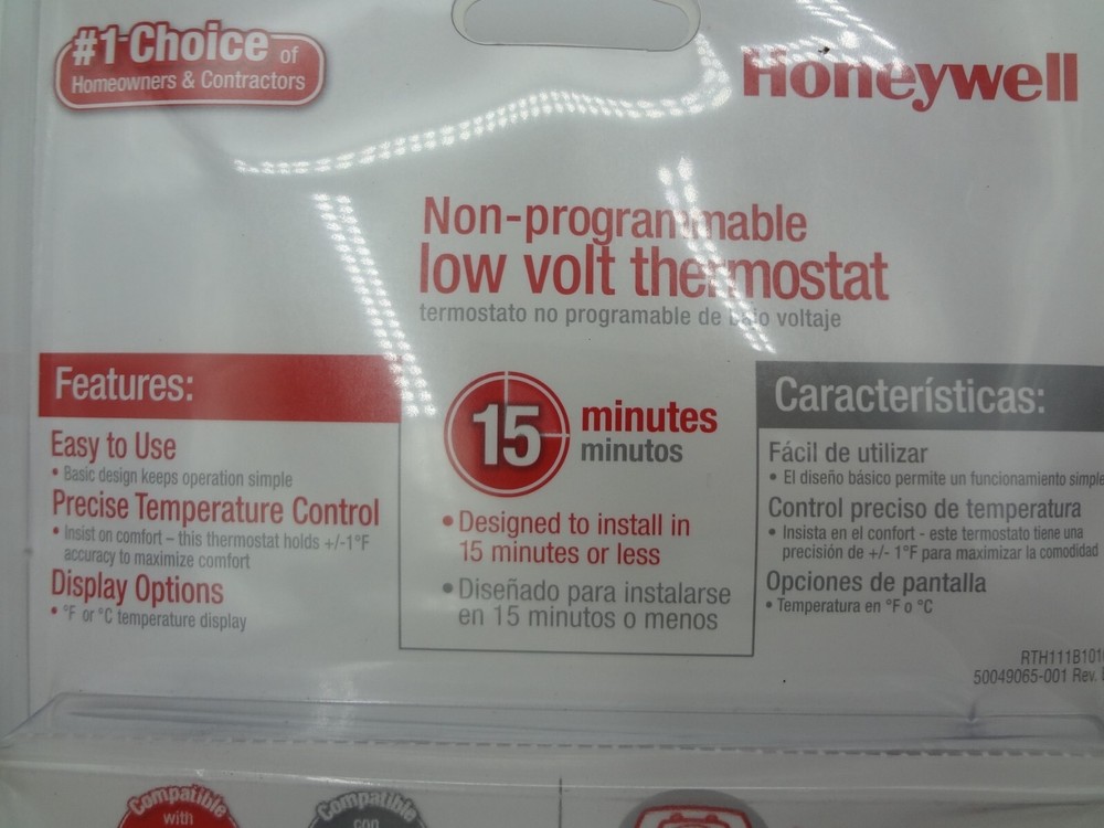Honeywell Non-Programable Thermostat RTH111B NOS