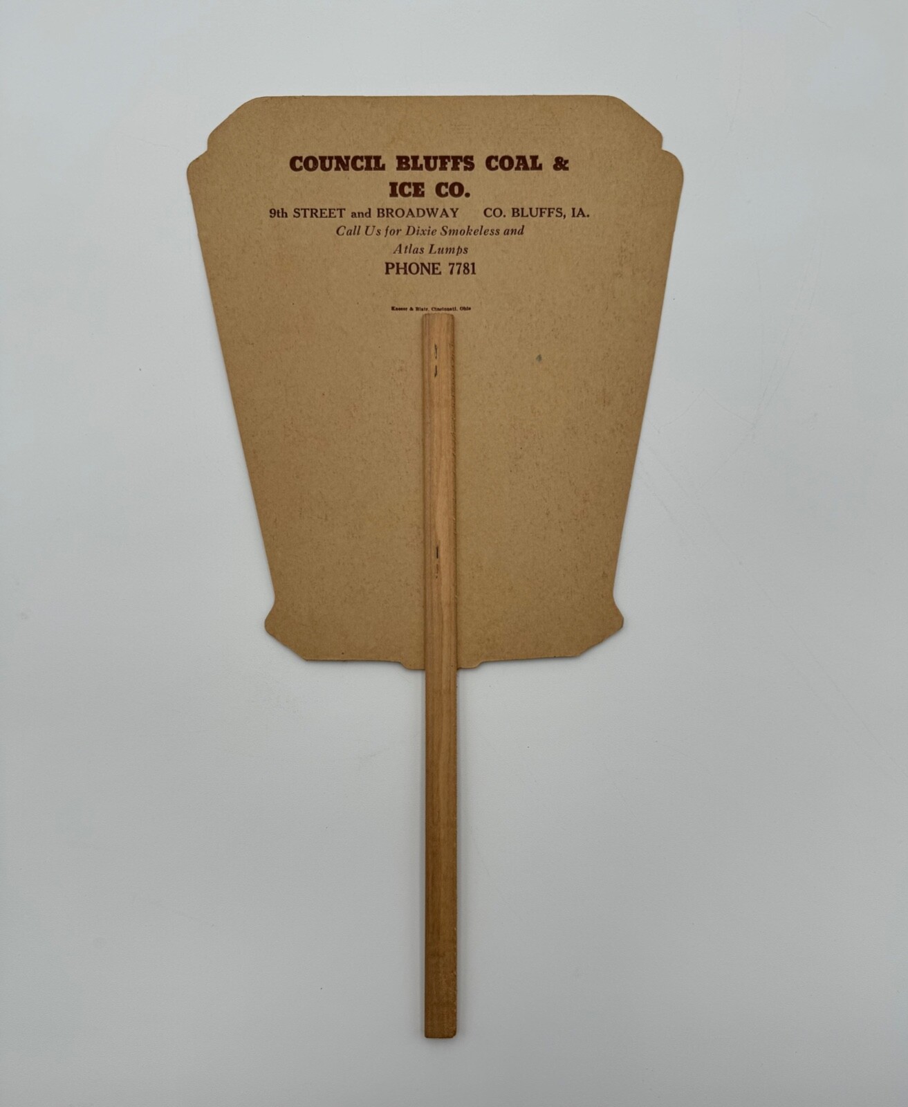 Majestic Nature, Large Vintage Fan Council Bluffs Iowa Coal & Ice Co Advertising