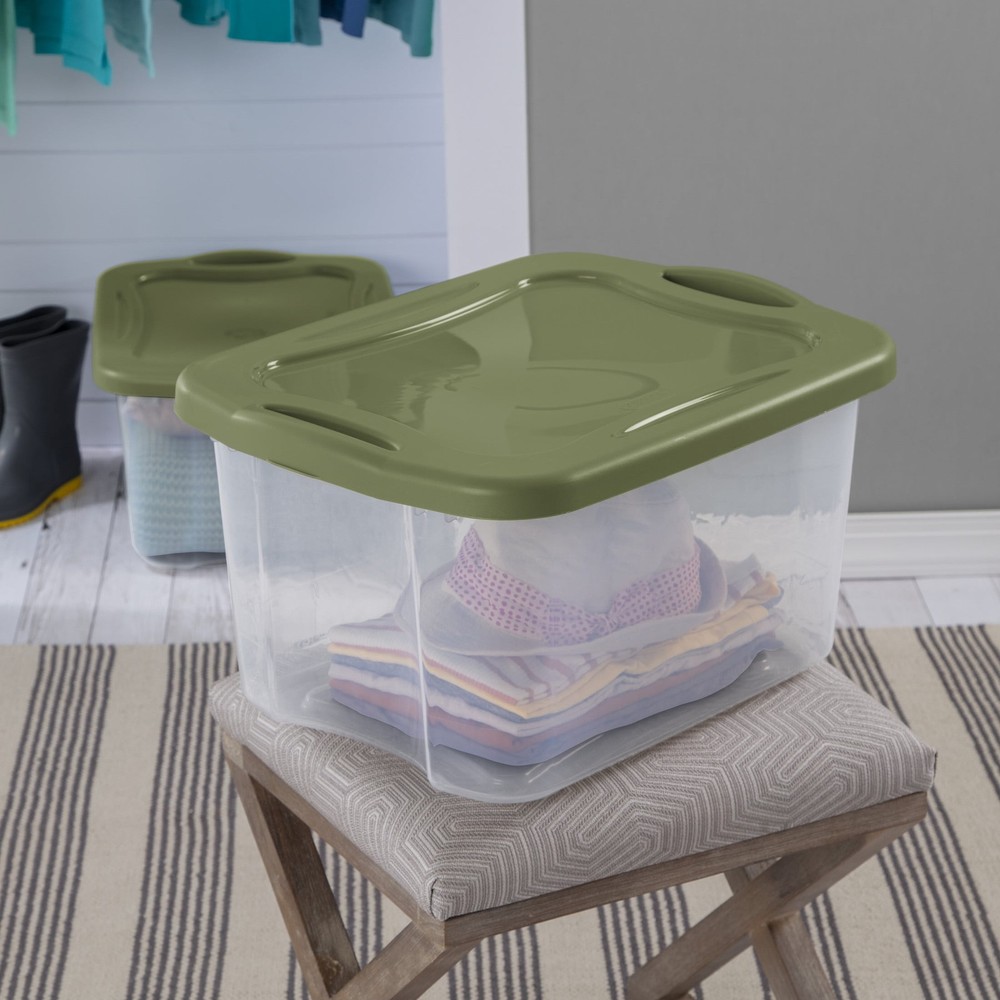Sterilite EZ Carry 40 Quart Medium Storage Bin, Clear Plastic Storage Container