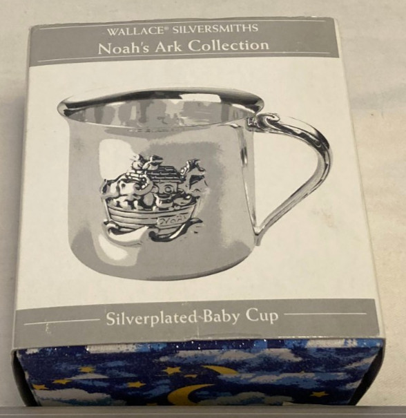 WALLACE SILVERSMITHS NOAH'S ARK SILVERPLATED COLLECTION CUP COMBBRUSH FEEDING ST