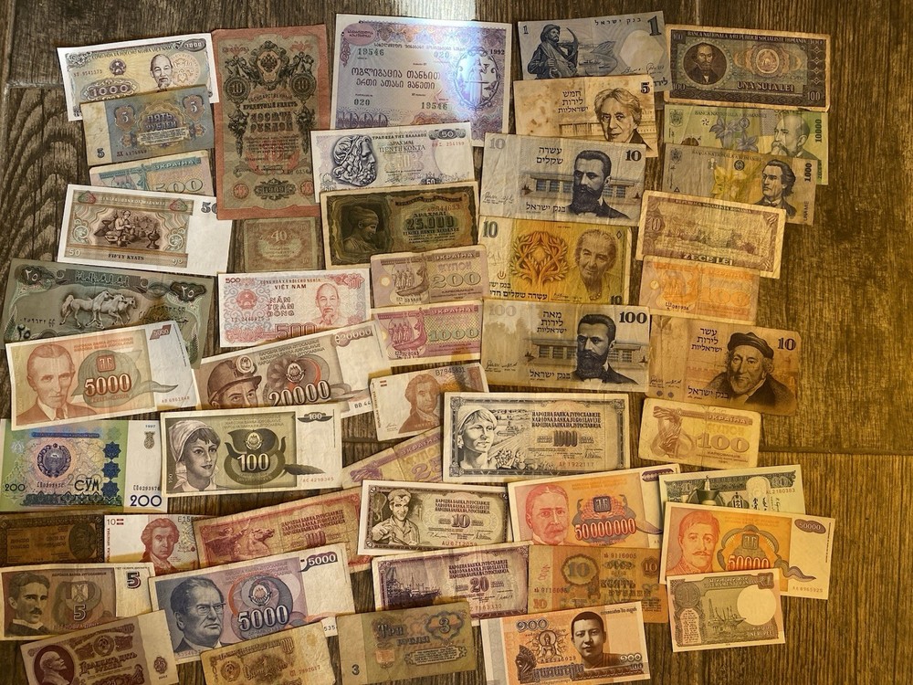 Lot Of 45 Different Banknotes Different Countries