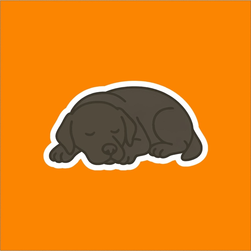 Black Lab Sleeping Sticker
