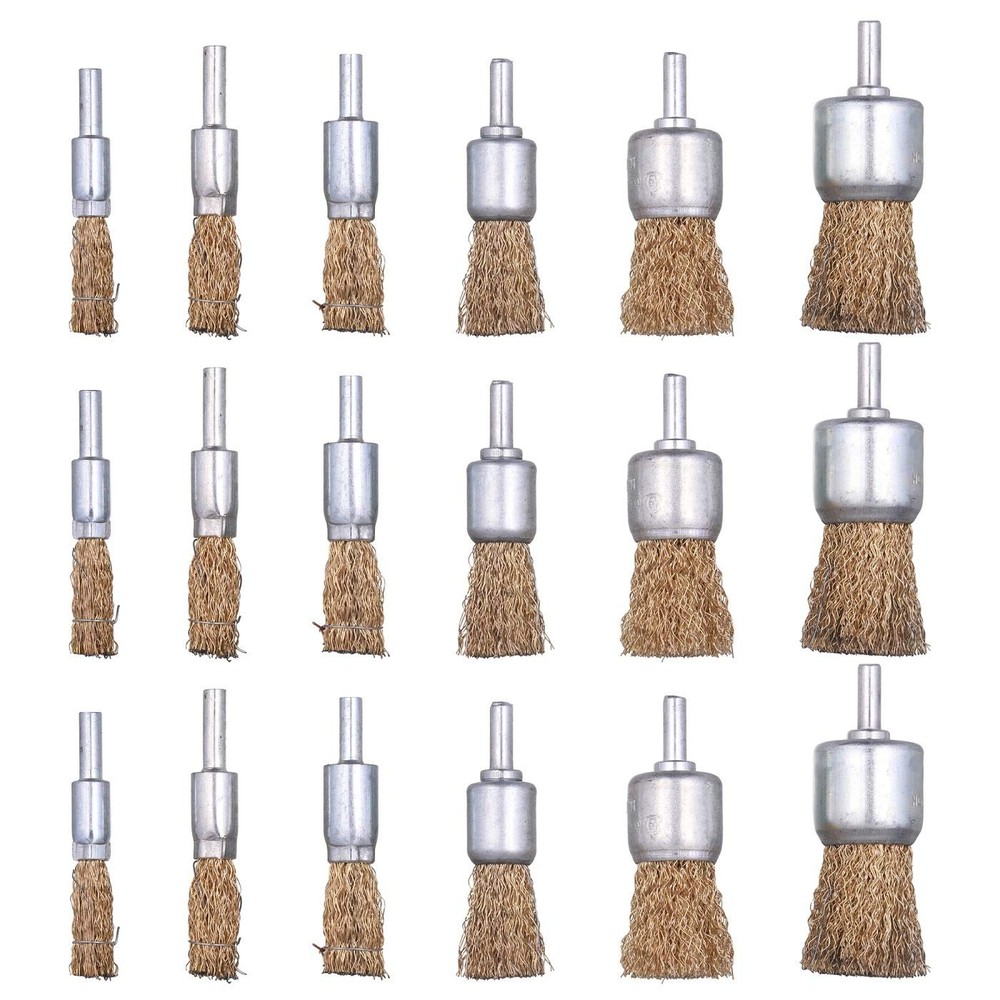 Mixiflor 18 Pack Wire End Brush Set, Brass for Drill ,6 Silver