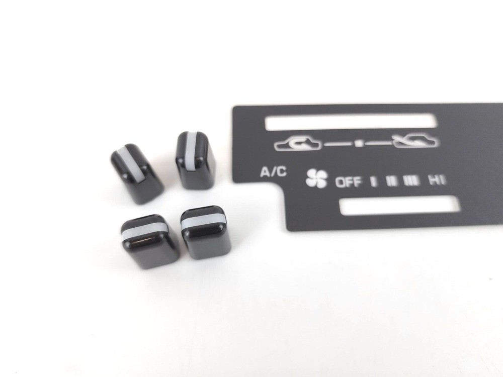 Toyota 4Runner Pickup 1987-1989 Heater Control Indicator Plate Lens + 4x Knobs