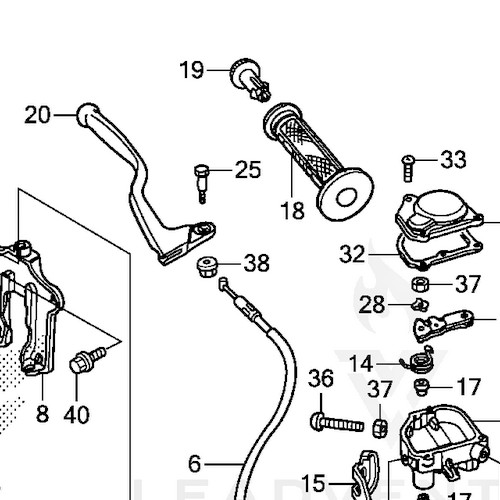 Honda Trx 90x handle bar end/plug