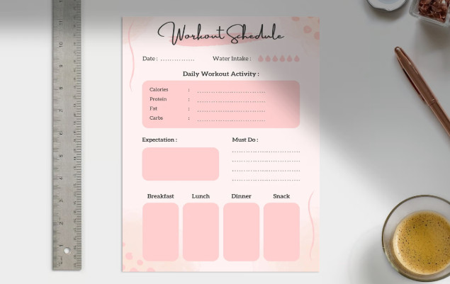 Workout Schedule, Exercise Planner, PDF Printable, Fitness Tracker
