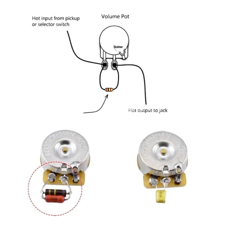 Guitar Volumes Potentiometer Highly Frequency Compensation Filter Capacitor