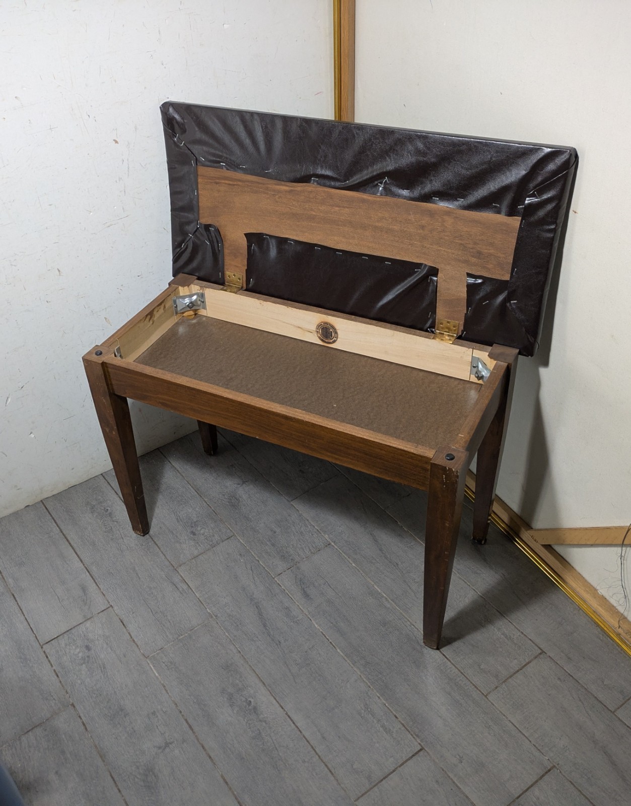 Vintage Manual Arts Furniture MCM Walnut Wood Piano Bench with Lid Storage K78