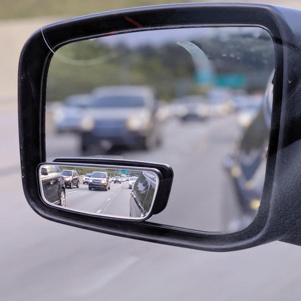 Ampper Rectangle Blind Spot Mirror, HD Glass ABS Framed Rectangle,