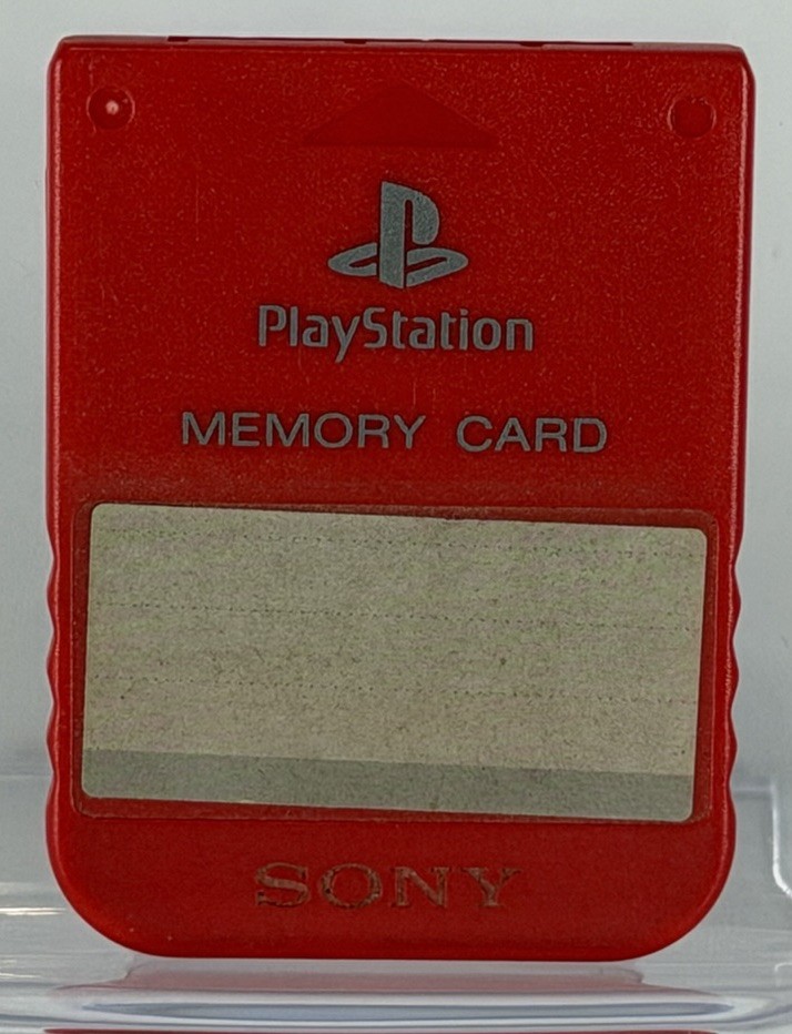 SONY PLAYSTATION 1 ONE PS1 MEMORY CARD SOLID RED *TESTED & WORKING*