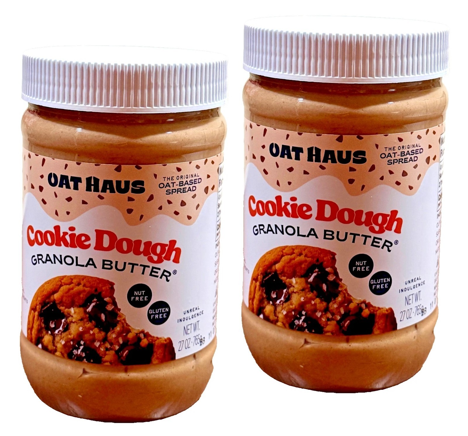2-PACK Oat Haus Granola Butter Oat-Based Spread Cookie Dough 27 Oz each