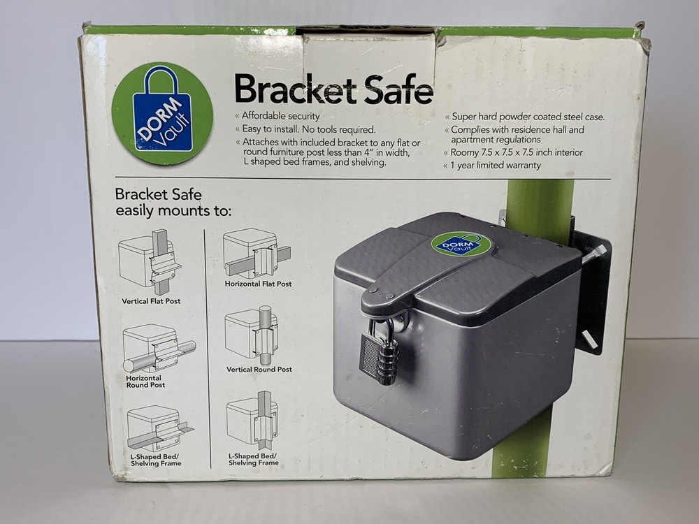 Dorm Vault Bracket Safe With Lock And Keys