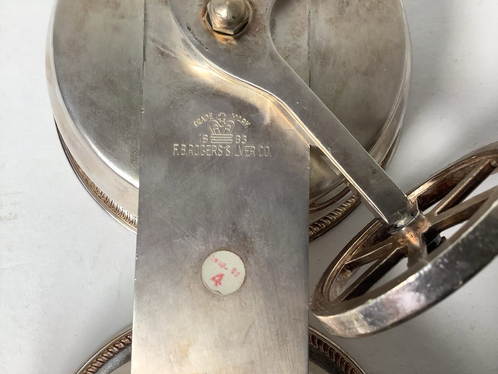 Vintage Silver F.B. Rogers Silverplate Condiment Wagon Server (F)