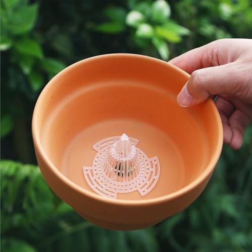 60 Pack Flower Pot Hole Mesh Pad, Plastic Cone Planter Bottom Filtering Grid