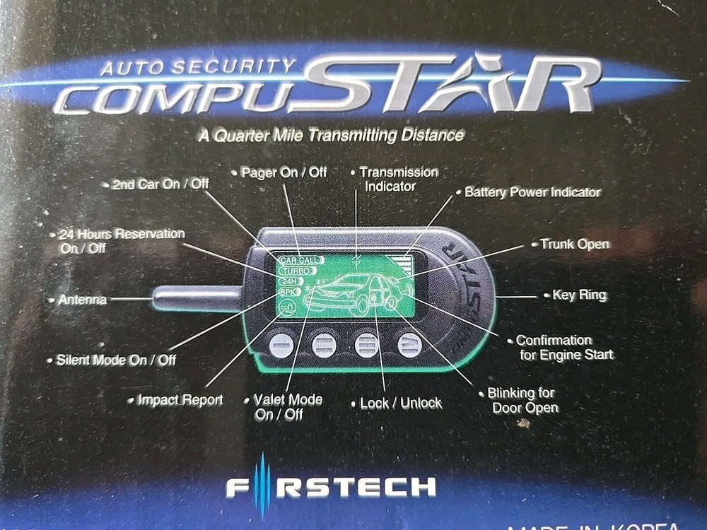 FIRSTECH COMPUSTAR SHF 2W-A REMOTE START/ALARM FUNC ALL THAT'S SHOWN, UNTESTED