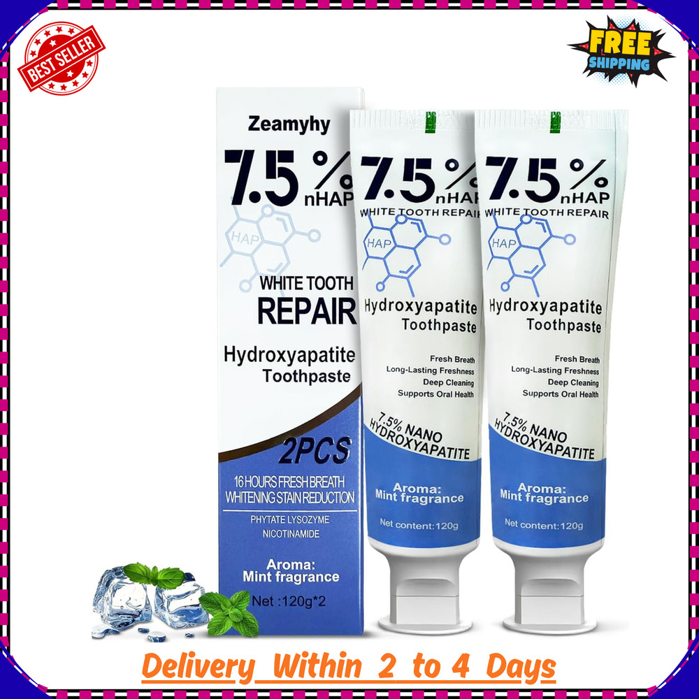 7.5% Hydroxyapatite Toothpaste for Advanced Enamel Protection, Appropriate for..