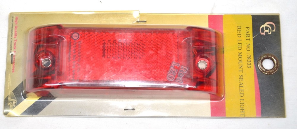 Marker Light Side Rectangular Red Reflector Lens 3 LEDS 6" GG#78333