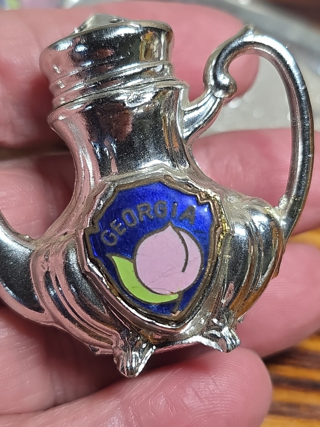 Vintage 1960s-70s Salt & Pepper Shakers Tea Set w/ Serving Tray Georgia