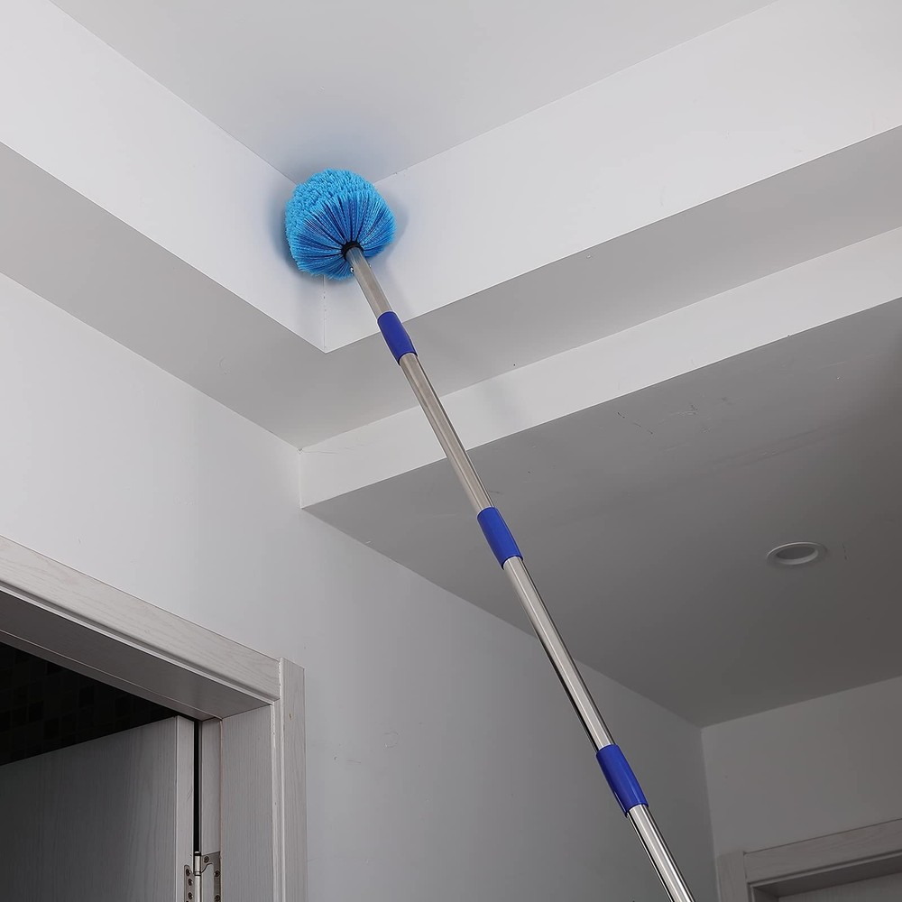 Duster, Cobweb Duster with Extension Pole, Medium Stiff Bristles Cobweb Duste...