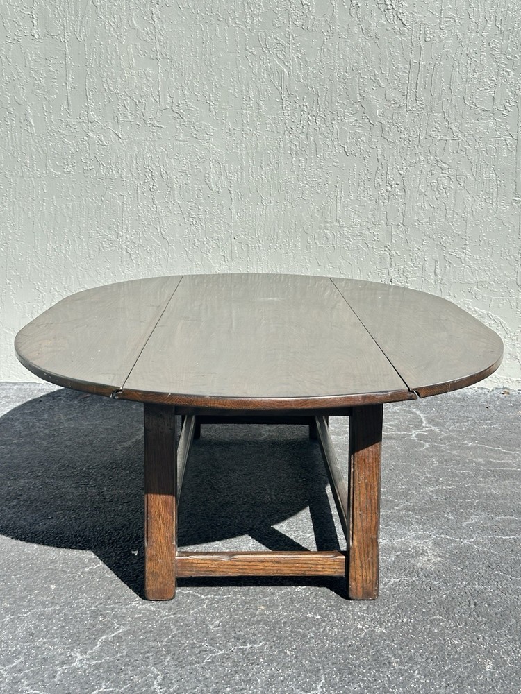 Vintage Cushman Classics Drop-Leaf Oval Coffee Table – Solid Oak