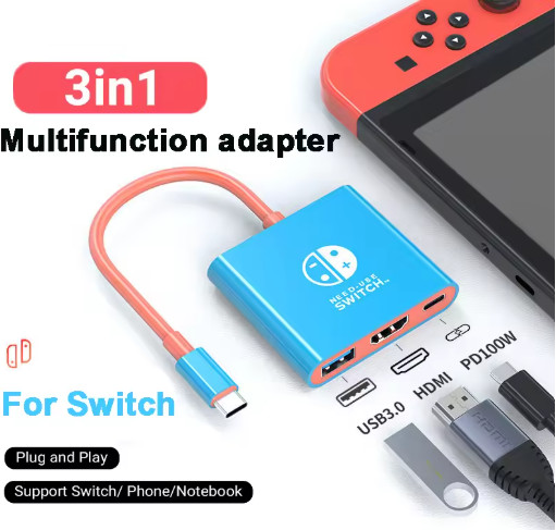 3-in-1 HDMI 4k Dock Nintendo Console System Replacement Docking Adapter