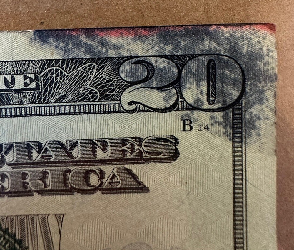 $20 BILL INK ERROR RARE