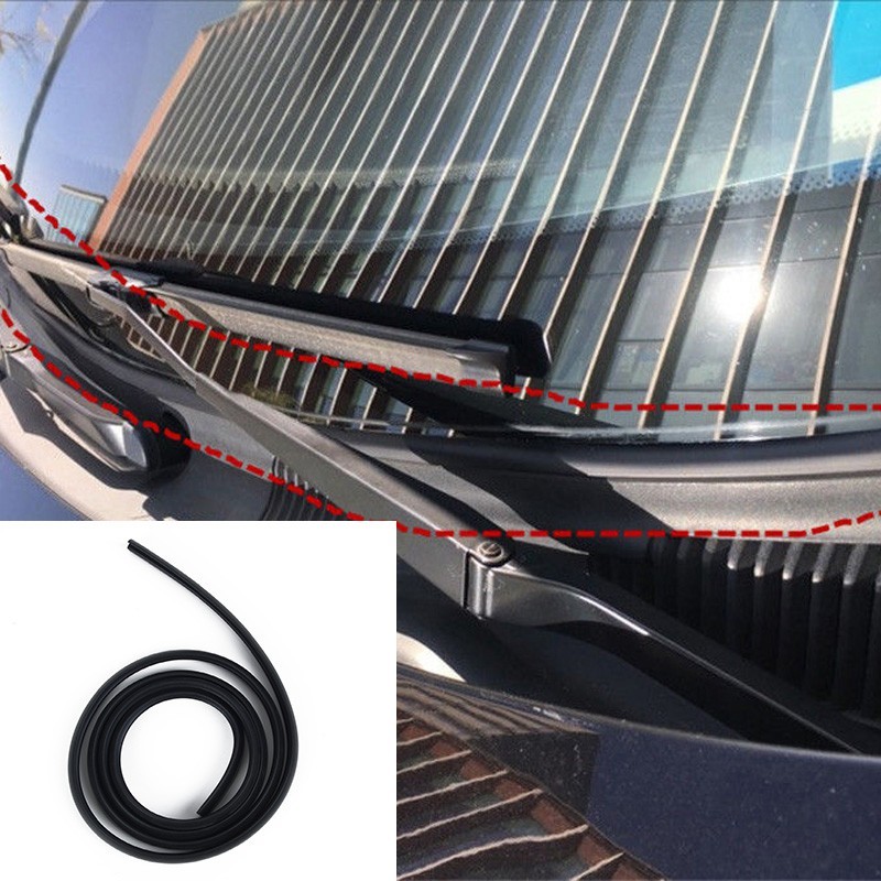 Car Front Windshield Panel Decorative Trim Rubber Strip Black Easy Installation