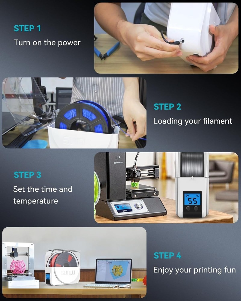 Advanced Filament Dryer with Personal Settings for Different 3D Filament Types