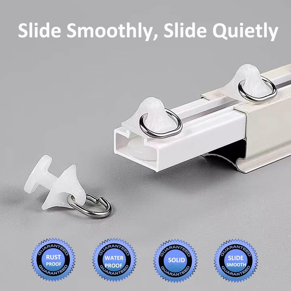 6ft Ceiling Track For Curtains Never Rust Enough Rollers And Hooks Slide Qui