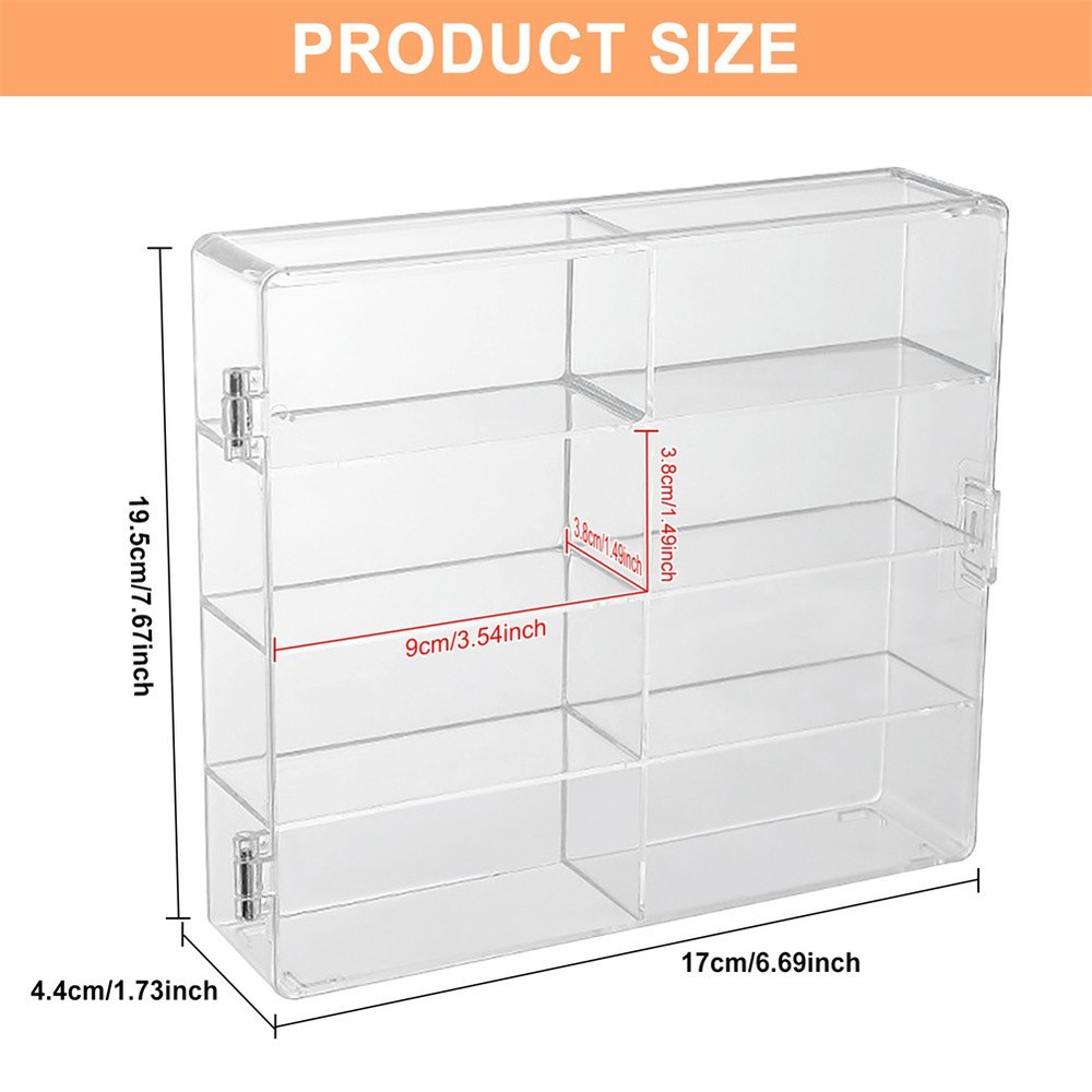 4Pcs Car Display Case 1/64 Scale Compatible With H-W 32 Compartments