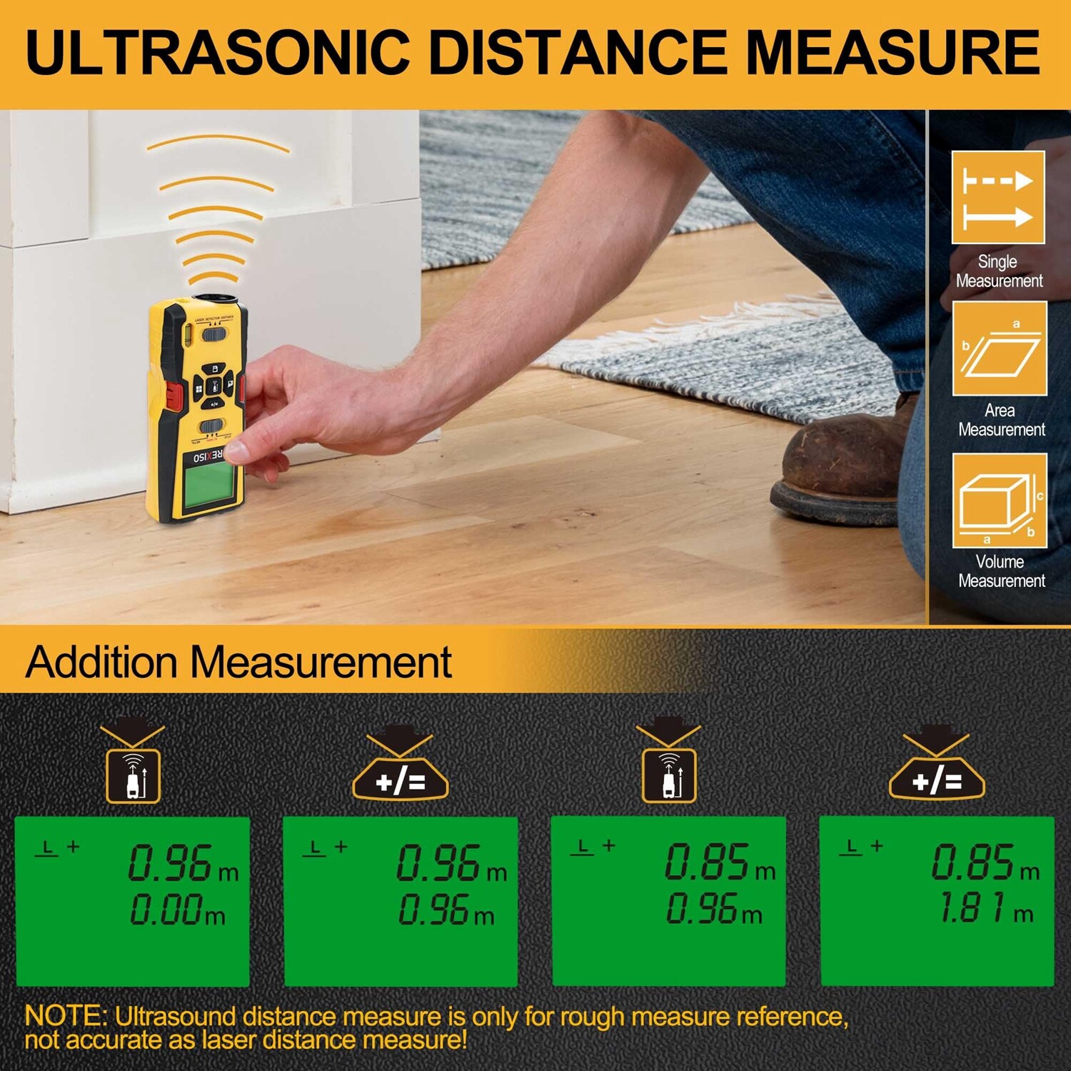 PREXISO 5-in-1 Stud Finder with Laser Level Marking Ultrasound Distance Measures
