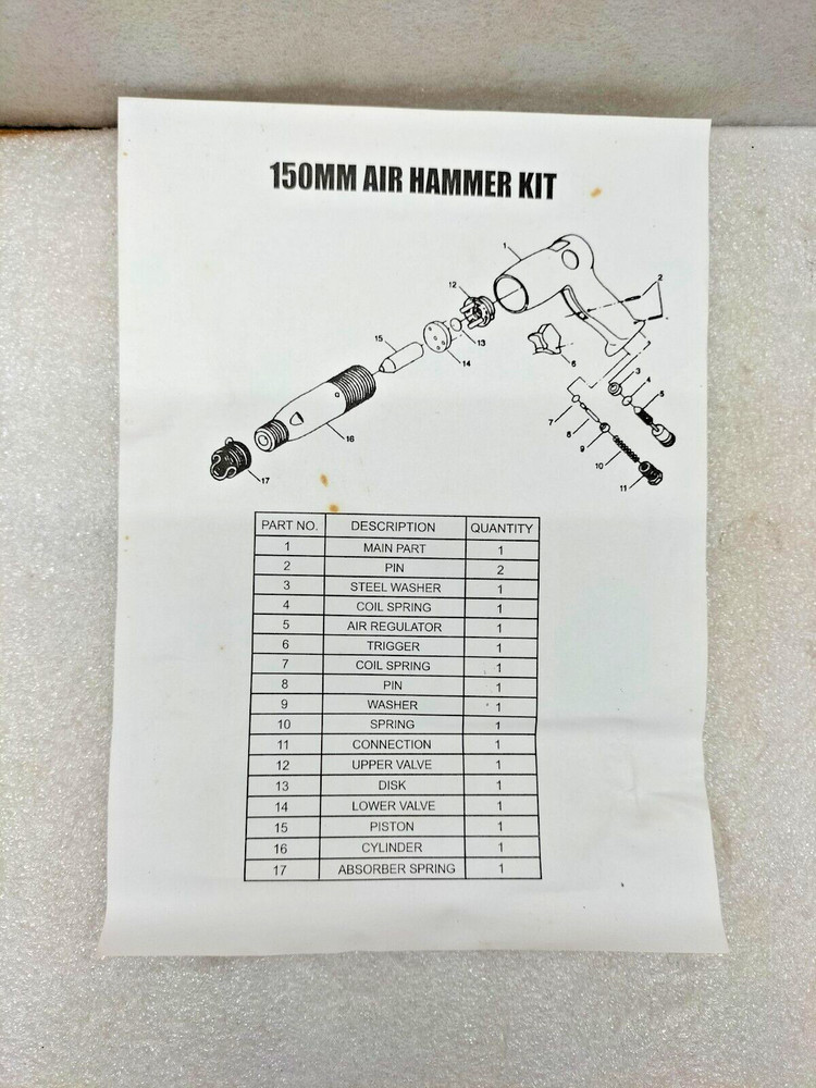 7 PC SHORT BARREL AIR HAMMER KIT