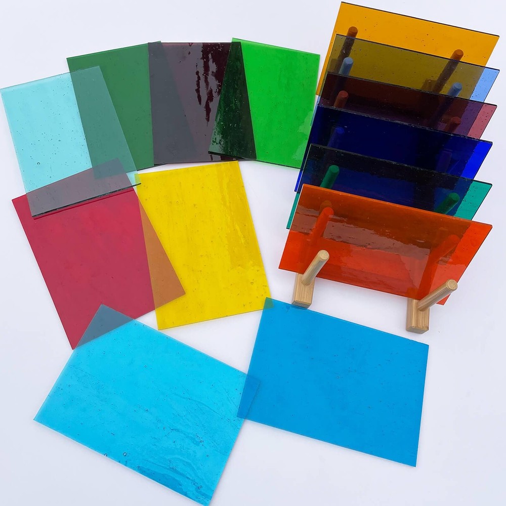 LITMIND 16 Sheets Transparent Stained 6"L*4"W(16pcs), Smooth
