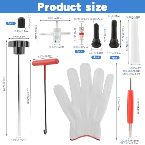 32Pcs Tire Valve Stem Core Replacement Tool Kit - TR413/TR414 Valve Core