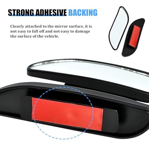 2PCS Blind Spot Car Mirror, Rectangular Convex Wide Angle Clear Glass Rearview