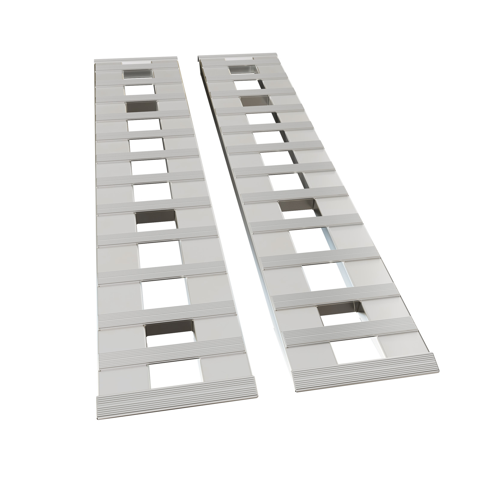 72" X 15" Aluminum Hook Ramps 8500Lbs Car Trailer Truck 1 Pair Ramps Hook End