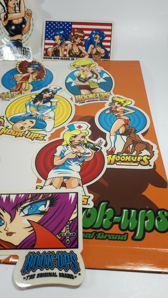 Hook Ups HUGE sticker lot with hook ups folder