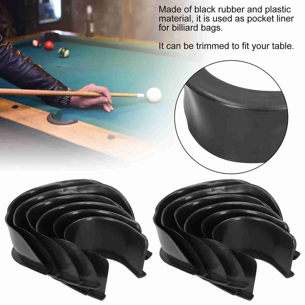 4Set Black Billiard Table Liners Replacement Pocket Corner Pool Cue YWCV