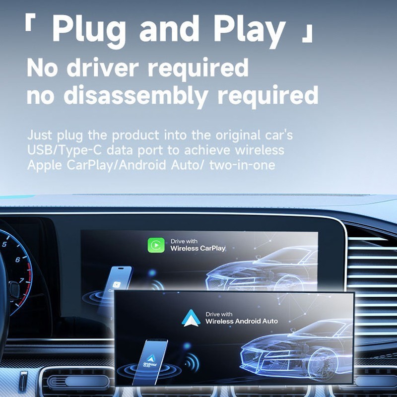 USB Wireless CarPlay Adapter For Apple iPhone Wireless Android Auto Dongle 5G/US