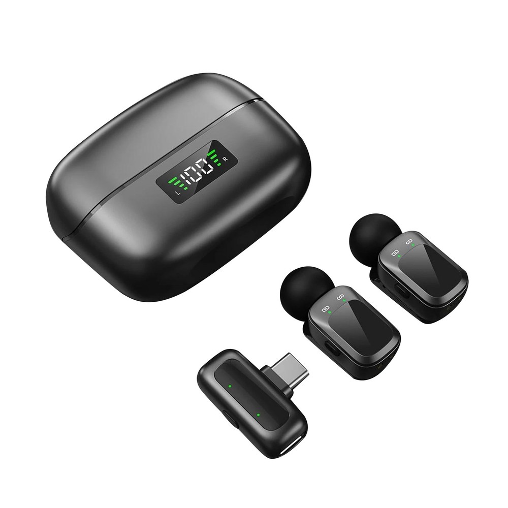 Wireless Type-C Microphone with Charging Case for Android iPhone Video Recording