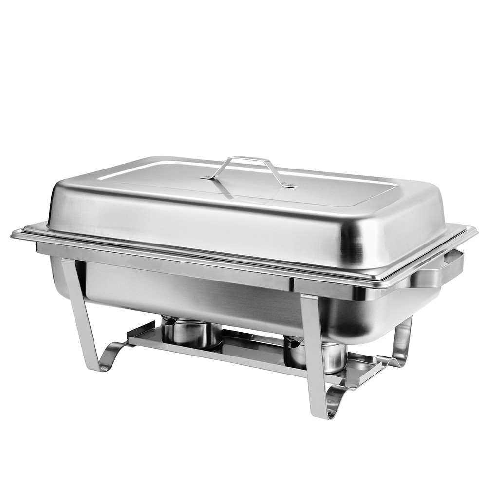 2 Packs Chafing Dish 8 Quart Stainless Steel Rectangular Chafer Full Size Buffet
